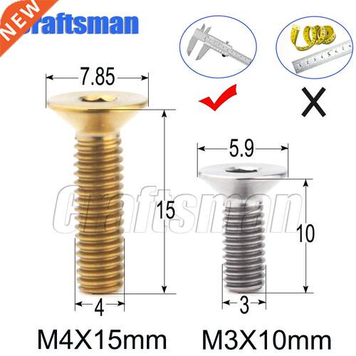 Titanium Ti M3x 6 8 10 15 mm M4X 8 10 15 20 mm Countersunk H