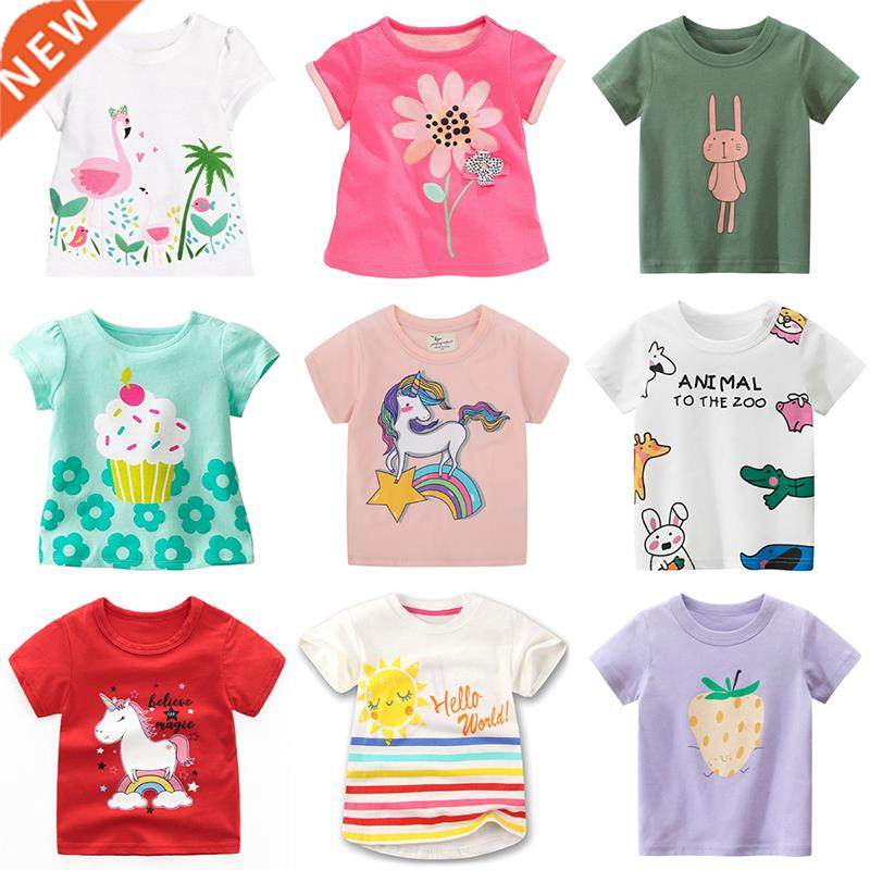Kids Girls T-Shirt Summer Unicorn Cartoon Printing Baby Todd