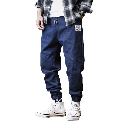 Plus Size Jeans Men Loose Joggers Streetwear Harem Jeans Car