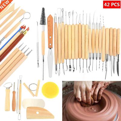42 Pcs Wooden Clay Sculpting Tools Pottery Carving Clay Scul