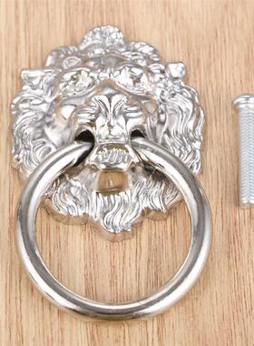 1Pc Silver Furniture Handles Vintage Lion Head Cabinet Knobs