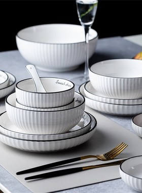 Large Bowl And Plates Nordic Style Ceramic Tableware