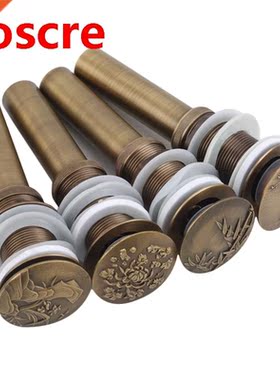 Bathroom Lavatory Basin Sink Pop Up Drain With Round Carved