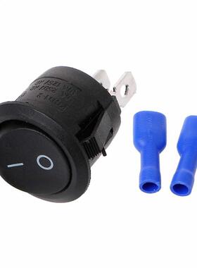 On/Off Round Rocker Switch + Female Crimp Spade Connectors C