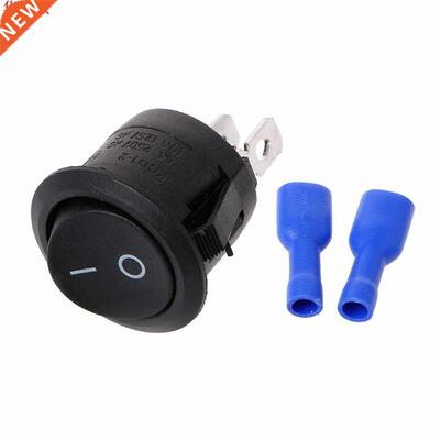 On/Off Round Rocker Switch + Female Crimp Spade Connectors C
