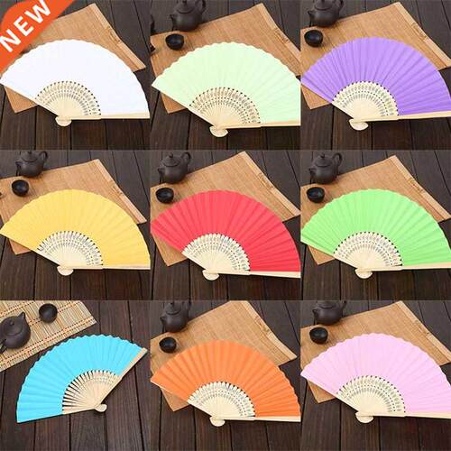 30Pcs Personalized Engraved Folding Hand Fan Wedding colour