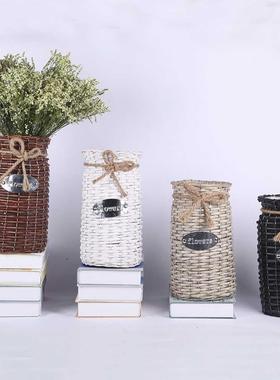 Wicker Vase Rattan Vase 适用于 Flowers Straw Pots asket 适