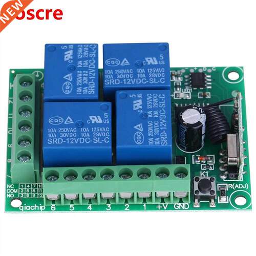 DC 12V 4-CH 433MHZ Wireless Remote Switch Garage Doors Contr