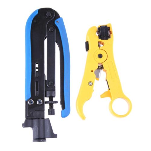 2pcs Stripper Coaxial Cable Crimping Tool Set For RG6 RG59 R