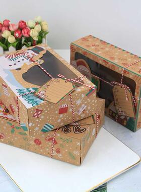 Krt Paper ox Clear Christmas Cookies Snacks Package Gift