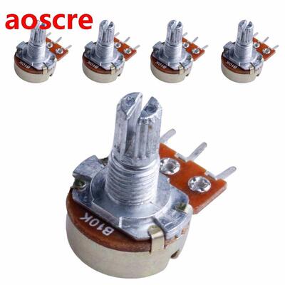 5Pcs B10K ohm Linear Taper Rotary Potentiometer Panel Pot 15