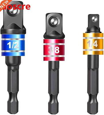 3 Pcs Drill Socket Adapter Impact Drill Extension Drill Bits