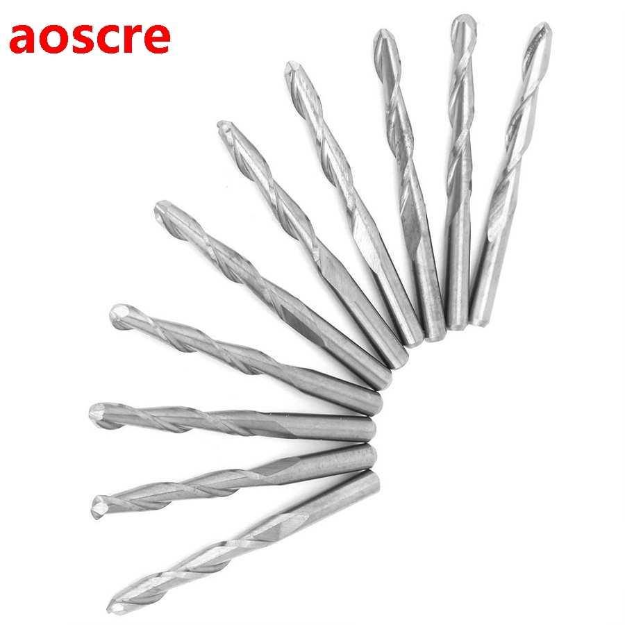 10Pcs 3 175mm 22mm Caride Flute End Mill Router its Millin