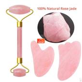 Jade Roller Set Pink Lift Stone Face Massage Crystal