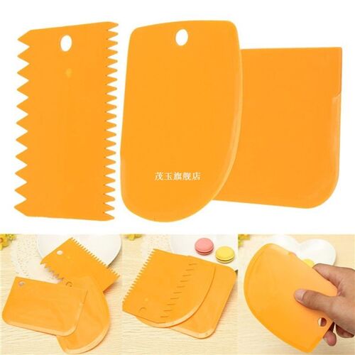 3Pcs/set Plastic Dough Icing Fondant Scraper Cake Decorating