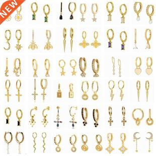 ROMAD Gold Silver Color Hoops Earrings For Women Pendientes