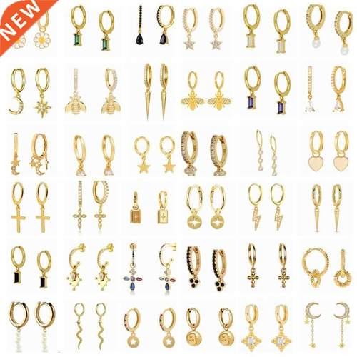 ROMAD Gold Silver Color Hoops Earrings For Women Pendientes