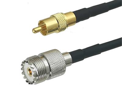 RG58 UHF SO29 Female jack to RCA TV Male plug Straight Conn