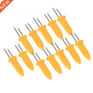 12PCS BBQ Corn Holders Skewers Prongs Corn On The Cob Holder