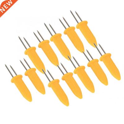 12PCS BBQ Corn Holders Skewers Prongs Corn On The Cob Holder