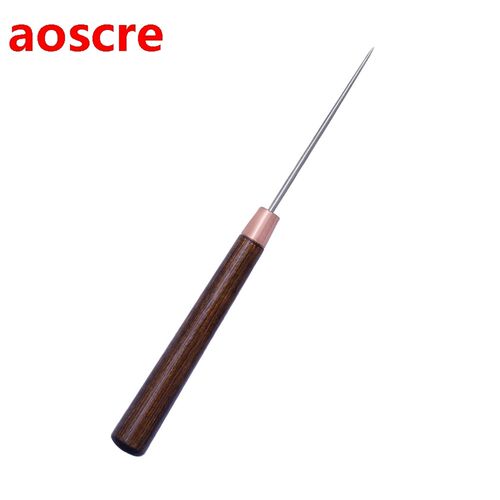 Wood Handle Drillable Awl Round Solid Tool Leather Craft Awl