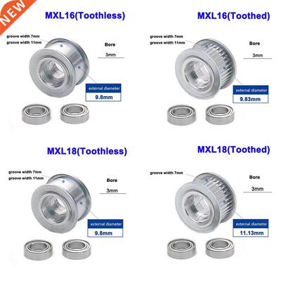 1Pcs MXL 16 Tooth To 20 Tooth Idler Timing Pulley Double Sid