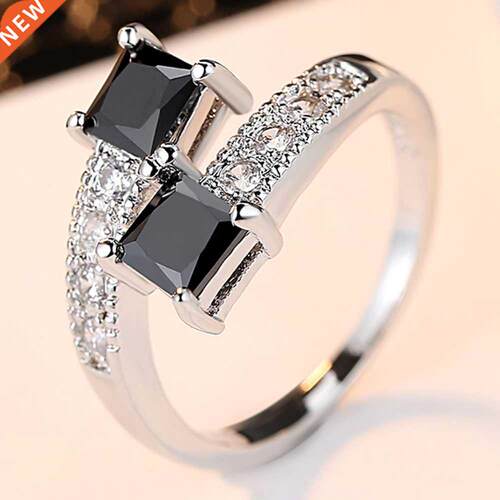 Luxury Starry Star Rings Real 10KGF White Gold Filled Rings