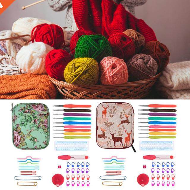 45Pcs Ergonomic Crochet Hook Needles Set with Storage Case O