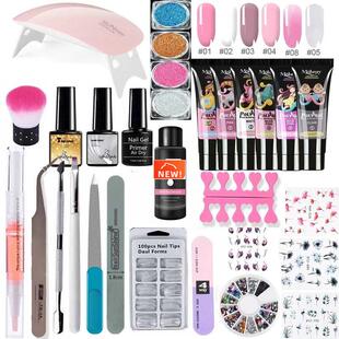 Extension Nail Set With 6W UV LED USB Lamp Dryer Kit Tools