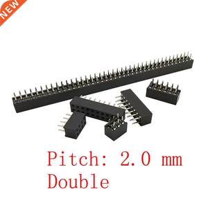 100Pcs/lot Straight Pin Pitch 2.0 mm Double Row Female 2* 2P