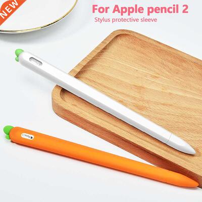 Soft carrot Silicone For Apple Pencil 2 Case Compatible For