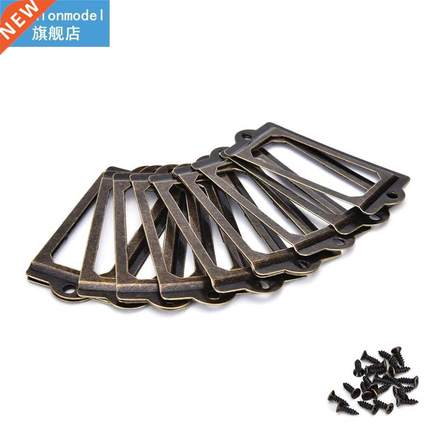 12Pcs/lot Metal Handle File Antique Brass Label Pull Frame