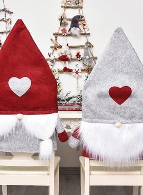 Chair Cover Christmas Chair Slipcover Santa Claus Hat Orname