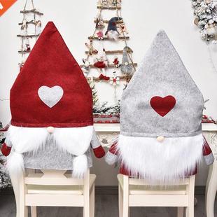 Chair Cover Christmas Chair Slipcover Santa Claus Hat Orname