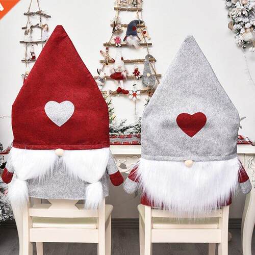 Chair Cover Christmas Chair Slipcover Santa Claus Hat Orname