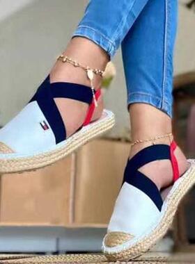 2021 Spring Summer Women Loafers Espadrille Elastic Band Fla