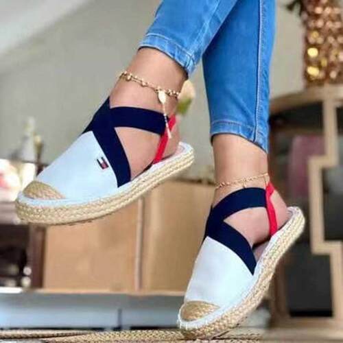 2021 Spring Summer Women Loafers Espadrille Elastic Band Fla