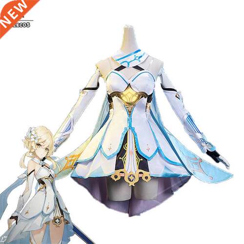 ROLECOS Genshin Impact Cosplay Costume Traveler Lumine Dres