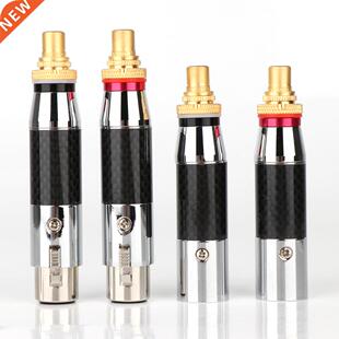 2Pcs XLR Male Female to RCA FEMale Socket Adapter Gold Balan