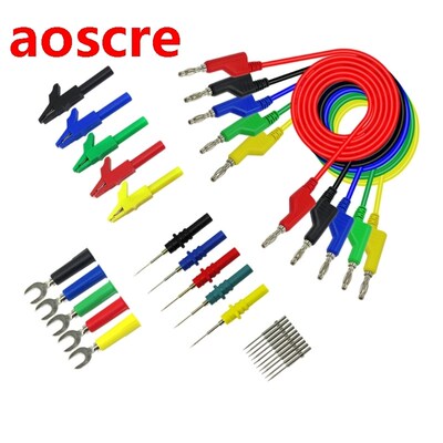 Stackable 4mm Banana Plugs Copper Test Lead Kit for Multimet