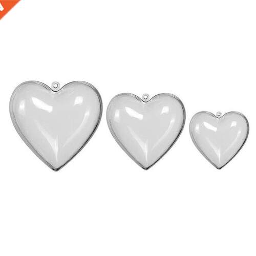 20PCS Heart Shape Balls Plastic Transparent Xmas Decor 2021