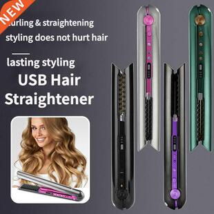2022New USB Wireless Charging Hair Straightener,Mini Flat Ir
