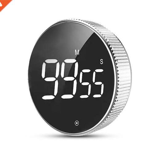 Round Rotary Digital Timer Stopwatch LED 99 Minutes 59 Secon