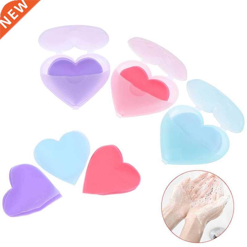 50sheets/box Portable Boxe Soap Paper Outdoor Travel Heart-s