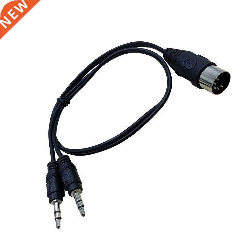 50CM MIDI Y Splitter Cable 5Pin DIN Plug Male to 2x3.5mm TR