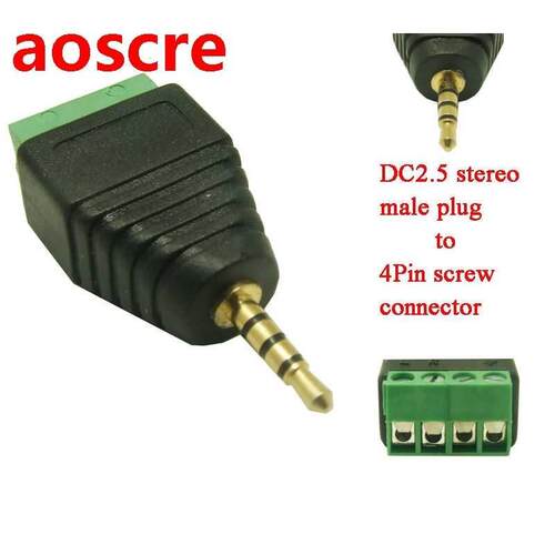 10pcs/lot free shippin 2.5mm Audio Stereo plug male to 4pin