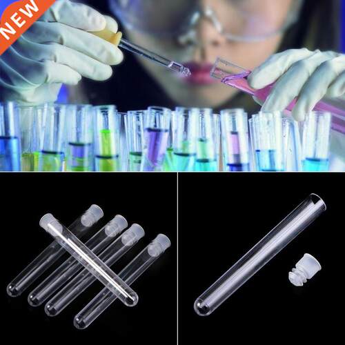 50Pcs/Pack 12x100mm Transparent Laboratory Clear Plastic Tes