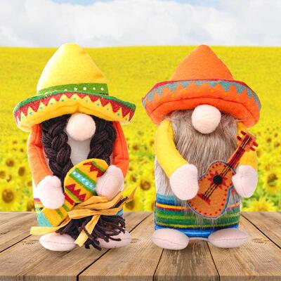 Faceless Doll Gnome Doll Plush Elf Dwarf Sombrero Mexican Do