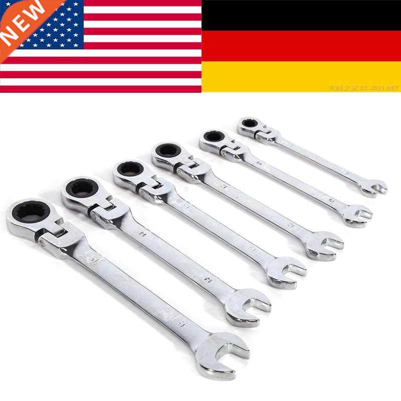 6Pcs Fixed Head Ratcheting Combination Spanner Wrench Sets H