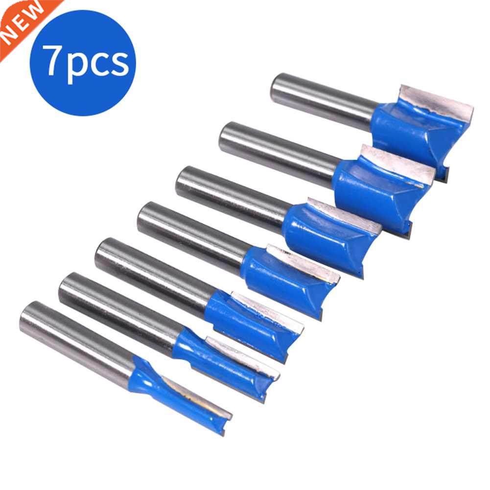 7PCS 8mm Shank Straight Woodworking Router Bit Set Carpenter